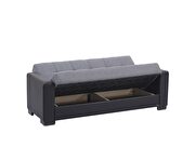 Light gray microfiber / black pu leather sofa w/ storage by Casamode additional picture 6