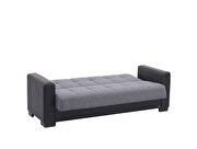 Light gray microfiber / black pu leather sofa w/ storage by Casamode additional picture 7