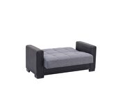 Light gray microfiber / black pu leather sofa w/ storage by Casamode additional picture 10