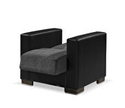 Gray microfiber / black pu leather chair w/ storage additional photo 4 of 5