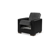 Gray microfiber / black pu leather chair w/ storage additional photo 5 of 5