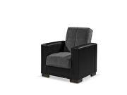 Gray microfiber / black pu leather chair w/ storage by Casamode additional picture 6