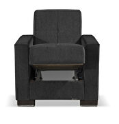 Gray microfiber chair w/ storage by Casamode additional picture 2