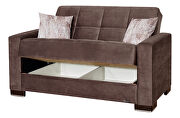 Brown microfiber sofa w/ storage by Casamode additional picture 6