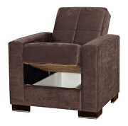 Brown microfiber chair w/ storage by Casamode additional picture 2