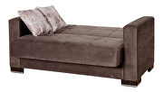 Brown microfiber loveseat w/ storage by Casamode additional picture 3