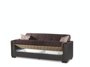 Brown microfiber sofa w/ storage by Casamode additional picture 3