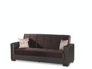 Brown microfiber sofa w/ storage by Casamode additional picture 4