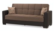 Two-toned brown chenille polyester sofa w/ storage additional photo 4 of 6