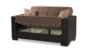 Two-toned brown chenille polyester sofa w/ storage by Casamode additional picture 6