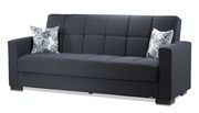 Dark blue chenille polyester sofa w/ storage additional photo 4 of 6