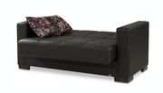Black pu leatherette sofa w/ storage by Casamode additional picture 3