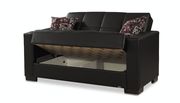 Black pu leatherette sofa w/ storage by Casamode additional picture 4
