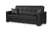 Black pu leatherette sofa w/ storage by Casamode additional picture 6