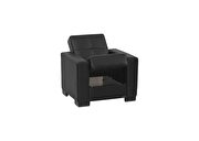 Black pu leatherette sofa w/ storage by Casamode additional picture 9