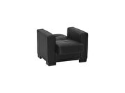 Black pu leatherette sofa w/ storage by Casamode additional picture 10