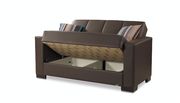 Brown pu leatherette sofa w/ storage by Casamode additional picture 4