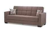 Brown chenille polyester sofa w/ storage additional photo 2 of 6