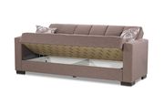 Brown chenille polyester sofa w/ storage additional photo 4 of 6