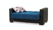 Emarald blue microfiber sofa w/ storage by Casamode additional picture 5