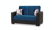 Emarald blue microfiber sofa w/ storage by Casamode additional picture 7