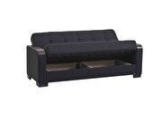 Denim dark blue chenille polyester sofa bed w/ storage additional photo 3 of 9