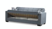 Gray chenille polyester sofa w/ storage additional photo 3 of 6