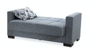 Gray chenille polyester sofa w/ storage additional photo 5 of 6