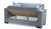 Gray chenille polyester loveseat w/ storage additional photo 3 of 2