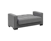 Gray chenille polyester loveseat w/ storage additional photo 3 of 2
