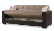 Sand microfiber sofa w/ storage by Casamode additional picture 3
