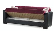 Burgundy microfiber sofa w/ storage by Casamode additional picture 3