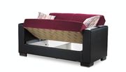 Burgundy microfiber sofa w/ storage by Casamode additional picture 6