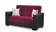 Burgundy microfiber sofa w/ storage by Casamode additional picture 7