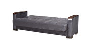 Gray microfiber sofa bed w/ storage and wood arms by Casamode additional picture 5