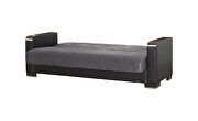 Gray microfiber / black pu sofa bed w/ storage and wood arms by Casamode additional picture 5