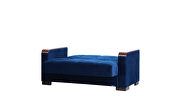 Blue microfiber sofa bed w/ storage and wood arms by Casamode additional picture 12