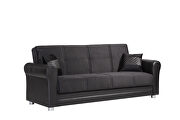 Black fabric modern sofa / sofa bed w/ storage by Casamode additional picture 3
