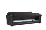 Black fabric modern sofa / sofa bed w/ storage by Casamode additional picture 4