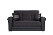 Black fabric modern sofa / sofa bed w/ storage by Casamode additional picture 6