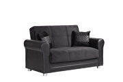 Black fabric modern loveseat w/ storage by Casamode additional picture 2