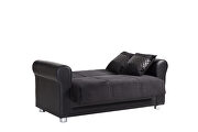 Black fabric modern loveseat w/ storage by Casamode additional picture 4