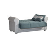 Blue microfiber fabric storage loveseat by Casamode additional picture 4