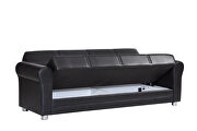 Black leatherette sofa w/ storage additional photo 4 of 6