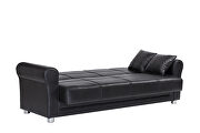 Black leatherette sofa w/ storage additional photo 5 of 6