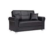 Black leatherette sofa w/ storage by Casamode additional picture 7