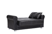 Black leatherette loveseat w/ storage by Casamode additional picture 3