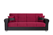 Microfiber burgundy fabric storage/sofa bed by Casamode additional picture 2