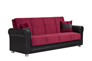 Microfiber burgundy fabric storage/sofa bed by Casamode additional picture 3