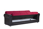 Microfiber burgundy fabric storage/sofa bed by Casamode additional picture 4